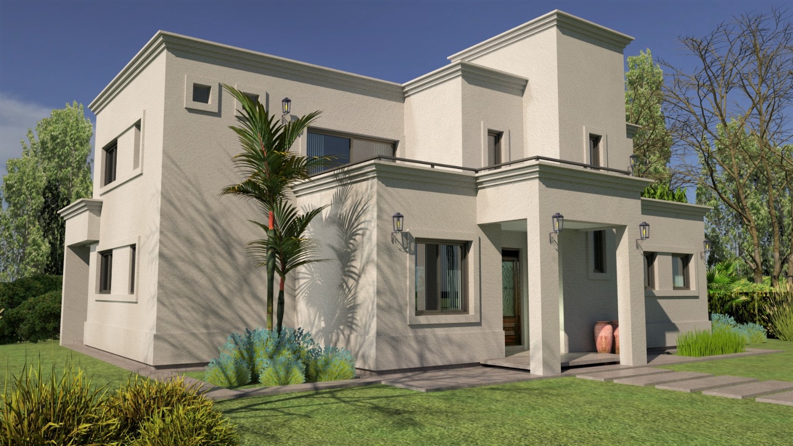 Parte frontal de la vivienda 3D