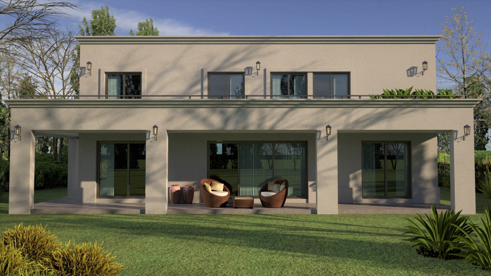 Patio de la vivienda 3D