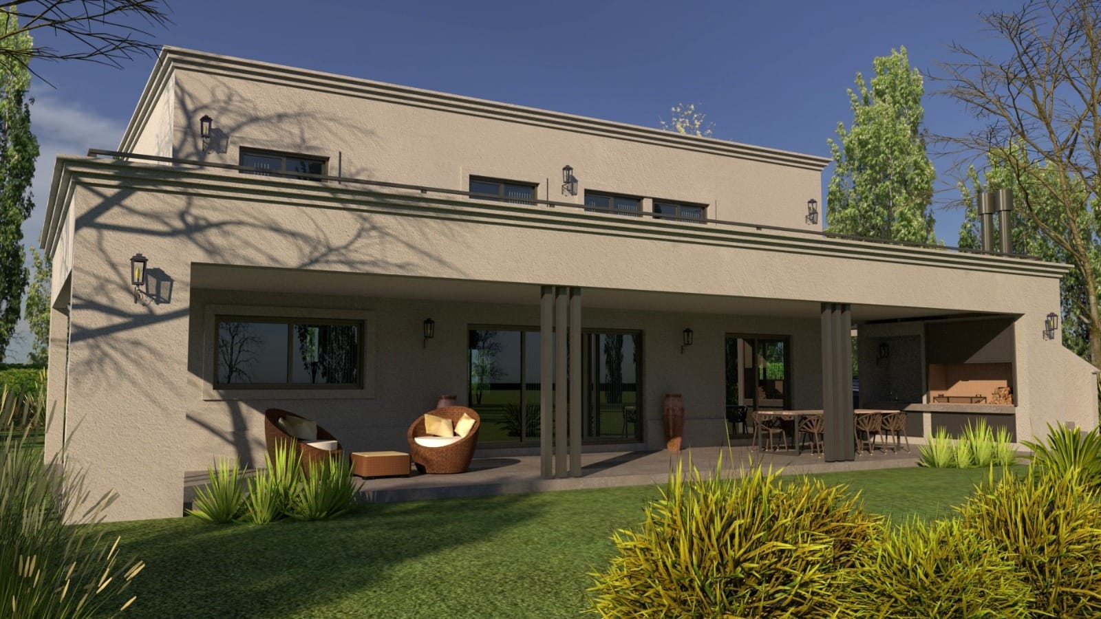 Patio de la vivienda 3D